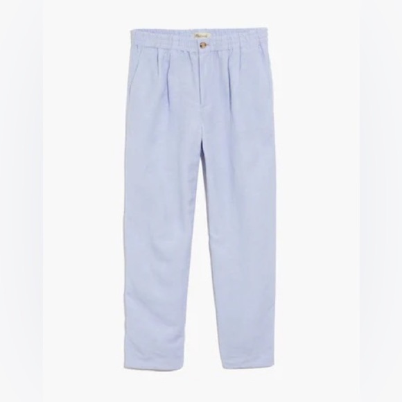 Madewell Linen-Blend Track Trousers Blue Size Small Summer Coastal Natural 24 - Picture 8 of 9